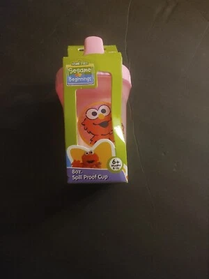 Sesame Street Beginnings Elmo Pink Sippy Tazas 8oz a prueba de derrames LIBRE DE BPA Foto 1 de 2