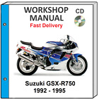 SUZUKI GSXR750 GSXR 750 1992 1993 1994 1995 SERVICE REPAIR SHOP MANUAL ON CD