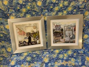 Karine Romanelli - Carre D Artistes - Louvre And 2 CV (19x19cm) X2 - Picture 1 of 22