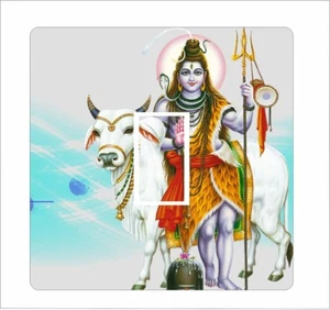 Shiva with Cow: Light Switch Sticker vinyl cover decal - 50 - Imagen 1 de 2