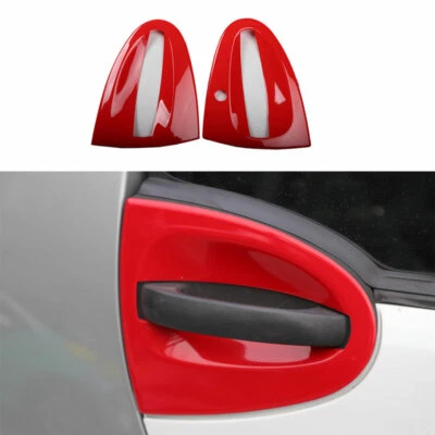 Cubierta de taza de tazón de puerta exterior rojo brillante ABS para Smart ForTwo 2009 2009-2014 Foto 1 de 4