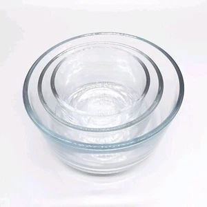 Anchor Hocking Rührschüsseln flacher Boden verschachtelt klar 1, 2 und 4 Tassen - Bild 1 von 11