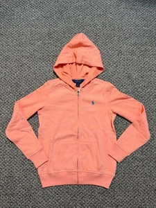 Polo Ralph Lauren Girls French Terry Full-Zip Hoodie Orange Size Large (12-14) - Picture 1 of 5
