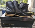 Bruno Marc Men Black Wingtip Oxford Chukka Ankle Boots Side Zipper - FREE SHIP