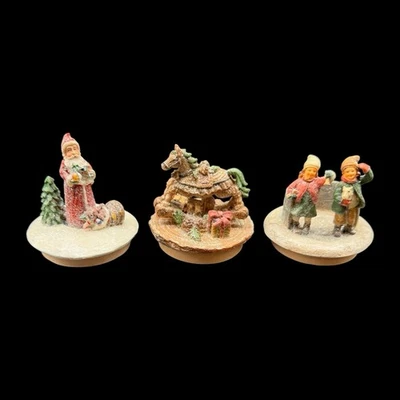 Juego de 3 adornos para tarros de velas navideñas con caja original Foto 1 de 3