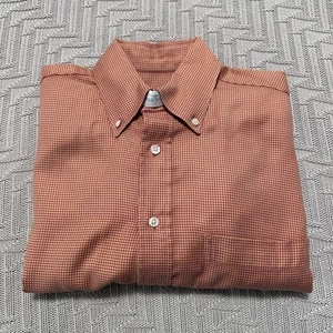 Vintage Burberry orange houndstooth button down - Picture 1 of 8