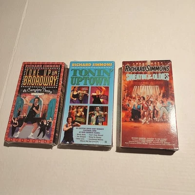 Richard Simmons Workout VHS Set Of 3: Tone Up On Broadway Tonin Uptown Sweatin - Image 1 of 4