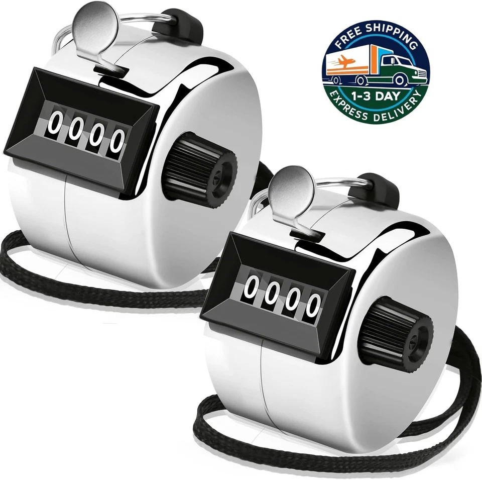 Paquete de 2 contadores de clic, contador manual de metal con clic, contador - Imagem 1 de 4