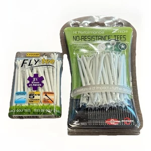 Lot Of 2 Golf Tees 3/4" No-Resistance Tees White 35 Pack & 25 Pack NEW - Picture 1 of 6