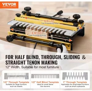 Neue Schwalbenschwanzvorrichtung, 12 Zoll Breite, Taubenschwanzfräsvorrichtungen mit 4 Router Bits & 3 - Bild 1 von 12