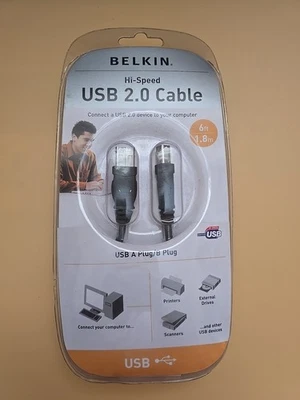 Belkin Plug 5-Pin Mini-B Hi-Speed 2.0. USB Cable 6 Feet Factory Sealed - Image 1 of 2