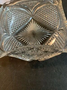 EAPG Massachusetts aka Arched Diamond Points 15054 6” Square Bowl 1889. - Picture 1 of 4
