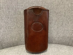 Victorian Antique Leather Cigar Cheroot Case with Royal Coat of Arms Crest - Picture 1 of 7