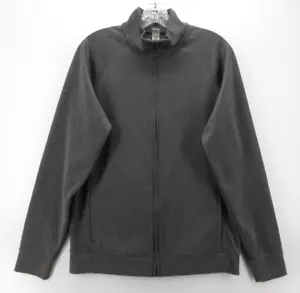 Alo Jacket Men Medium Gray Performance Track Coat Belgian Graphic Full Zip Sport - Picture 1 of 11