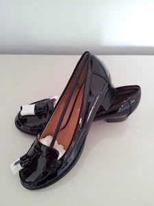 Ravel Women's Flat Loafer Shoes Black Patent Size 6/7 BNIB - Picture 1 of 9