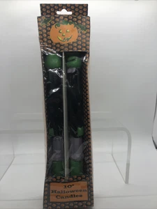 Vintage Halloween 10” Taper Candles Frankenstein Green Face - Picture 1 of 14