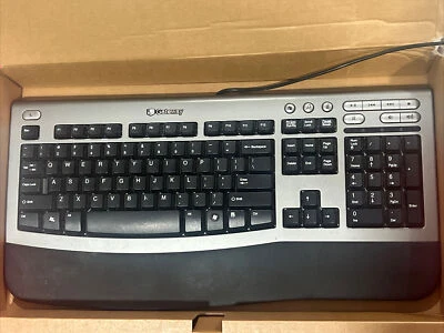 Gateway Keyboard KB-0532 Elite PS2 Silver Black Ergonomic 8333 New Open Box - Image 1 of 4