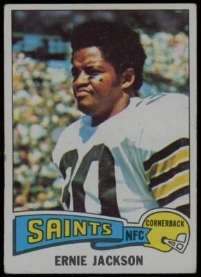 1975 Topps Football Card #323 Ernie Jackson, Cornerback, New Orleans Saints - Image 1 of 2