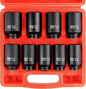 9-Pc 1/2" Drive Deep Impact Socket Set Spindle Axle Nut Metric 6 Point Sockets - Bild 1 von 8