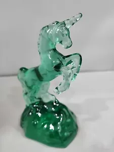 Fenton Vidrio Unicornio Verde De Colección Excelente Estado Raro - Impresionante - Imagen 1 de 8