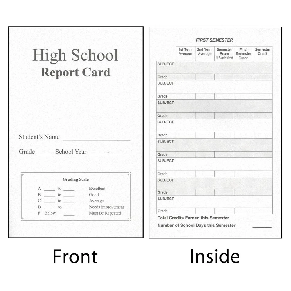 Academic Advantage Homeschool High School Report Card - Image 1 of 1