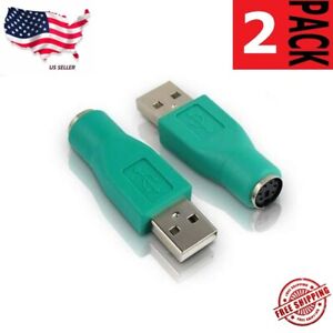 2x PS/2 Female to USB 2.0 Male Port Adapter Converter for PC Keyboard Mouse M471