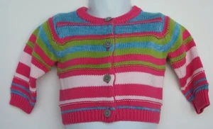 liz claiborne baby striped sweater 12 month girl button up - Picture 1 of 2