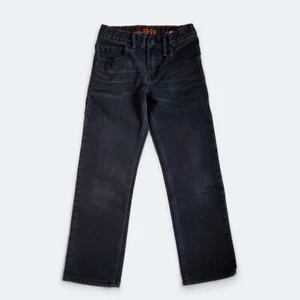 EUC Gap GapKids 1969 Boys Black Denim Jeans 8 Slim Straight Leg Adj Waist - Picture 1 of 12