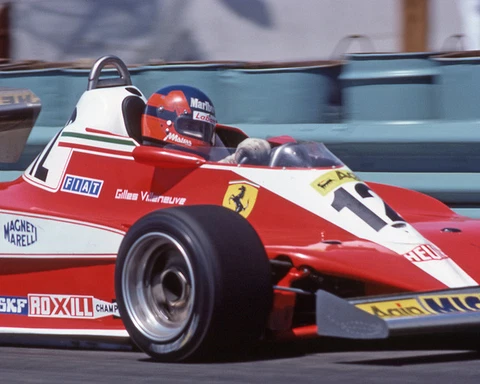 1978 Driver GILLES VILLENEUVE Glossy 8x10 Photo U.S. Grand Prix West Poster Cover