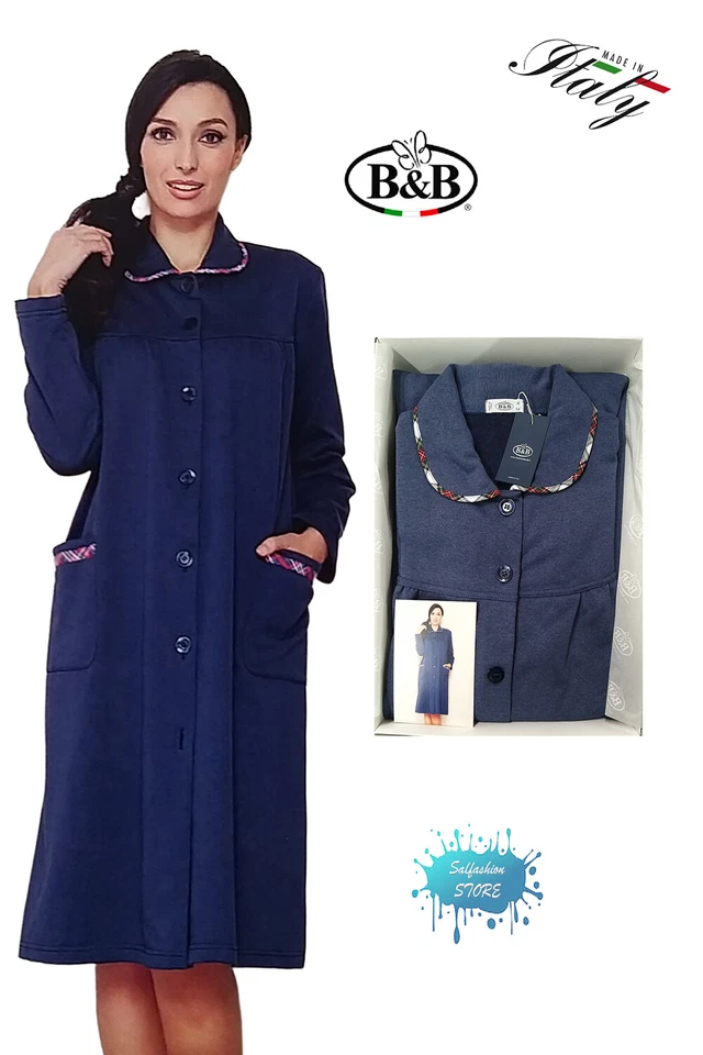 CREAZIONI B&B Morgana Vestaglia donna invernle in calda felpa made in Italy