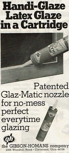 1977 Vintage Print Ad Latex Handi-Glaze Latex in a Cartridge Glaz-Matic Gibson - Picture 1 of 2