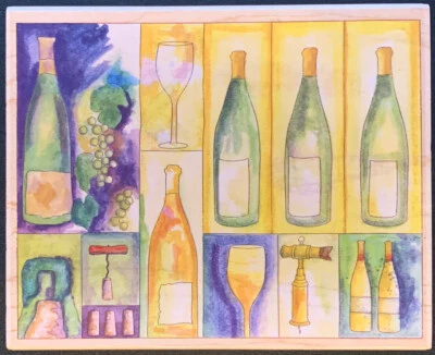 Резиновый штамп Stamps Happen коллаж для винных бутылок - Изображение 1 из 4