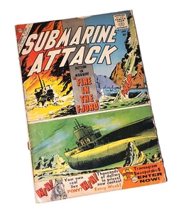 Vintage 1960 Submarine Attack #22 Charlton Comics 10 Cent Silver Age Comic Book - Picture 1 of 6