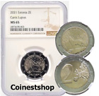 2021 Estonia Estonia NGC Coin MS 65 €2 EURO National Animal The Wolf