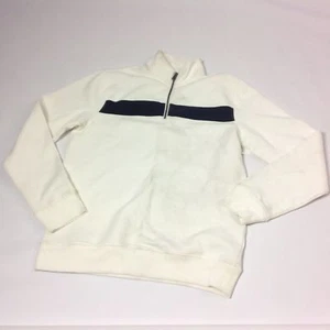Old Navy G4 Mens Sweater Cotton Blend Mock Neck 1/2 Zip Long Sleeve White Size M - Picture 1 of 7