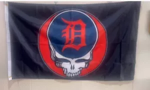 Grateful Dead Detroit Tigers 3x5 ft Flag Banner Baseball ● FREE SHIPPING ● - Picture 1 of 1