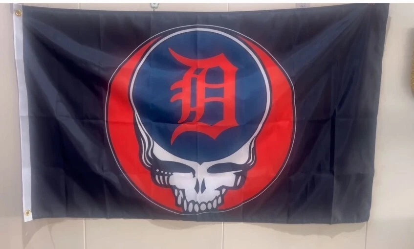Grateful Dead Detroit Tigers 3x5 ft Flag Banner Baseball ● FREE SHIPPING ● - Image 1 of 1