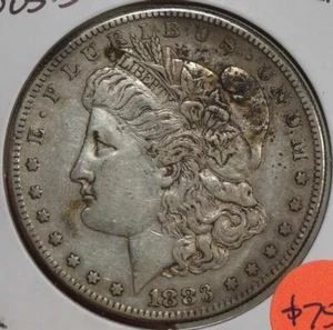 1883-S Morgan Dollar, Extremely Fine, Reverse Toning 0507-06 - Picture 1 of 2