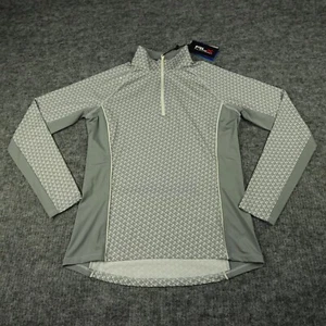 RLX Ralph Lauren Womens Small Gray Geo-Motif Stretch Jersey Pullover Ladies - Picture 1 of 12