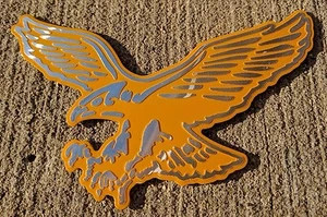 5 pulgadas de ancho SOARING EAGLE CALCOMANÍA DE ALUMINIO METAL camión coche camión SUV atv portátil amarillo - Imagen 1 de 4