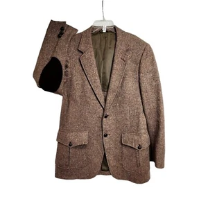 Abrigo Blazer Deportivo Para Hombre 41L Vintage Lana Tweed Traje Chaqueta 2 Botones Parche Codos - Imagen 1 de 8