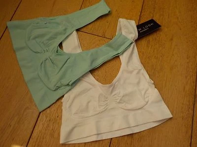 NEW LOOK 2 PACK MINT GREEN WHITE MATERNITY SLEEP SOFT NON WIRED BRA SMALL  - Image 1 of 2