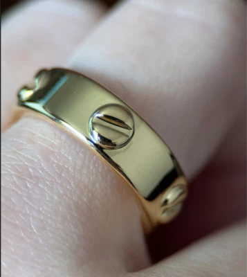 Anillo Milor Oro Hecho en Italia, Oro 14k Relleno de Resina Sobresaliente Tornillo Superior Banda Foto 1 de 4