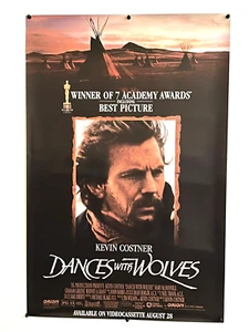 Tänze mit Wölfen Original Filmplakat 1990 doppelseitig gerollt VHS Promo - Bild 1 von 3