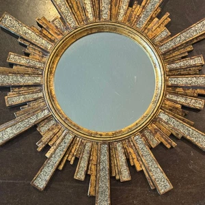 Hobby Lobby Star Burst Sunburst Gold und Silber Akzent Spiegel 24" - Bild 1 von 3