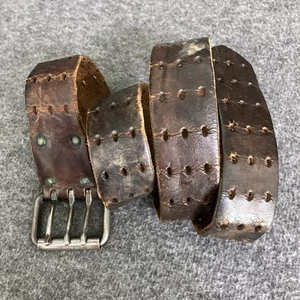 VTG Triple 3 Hole Leather Western Belt Men’s 36 Brown Buckle Adjustable ISSUES - Picture 1 of 16