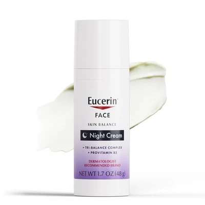 Eucerin Skin Balance Night Cream, Sensitive Skin Face Moisturizer Enriched with - Image 1 of 4