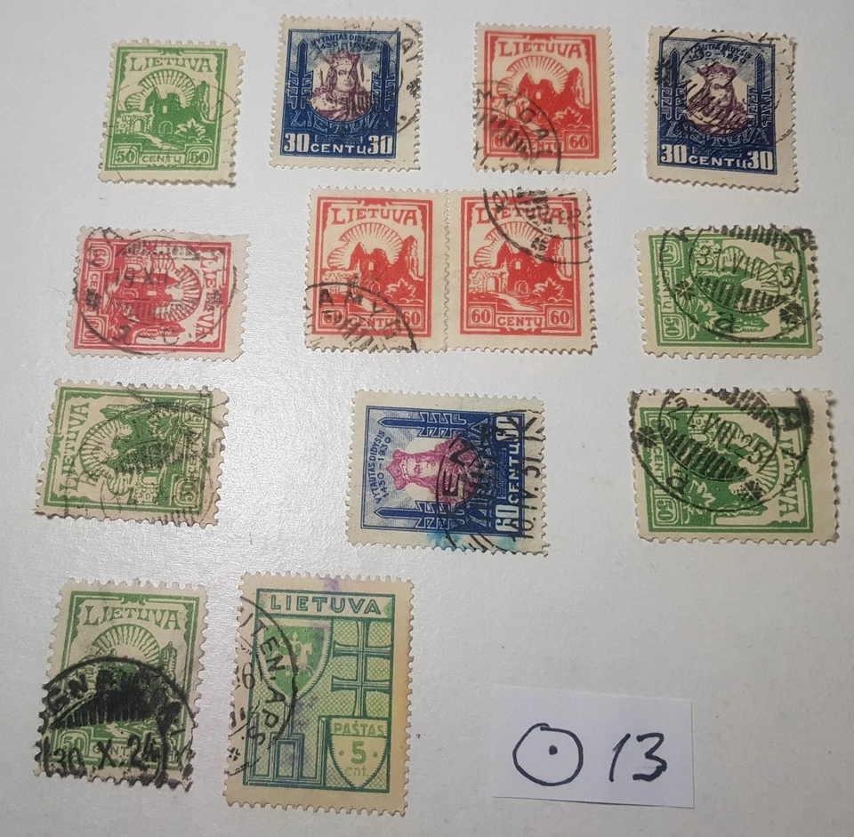 13 sellos usados Lituania Lietuva de 1930 ENVÍO INTERNACIONAL GRATUITO Foto 1 de 1