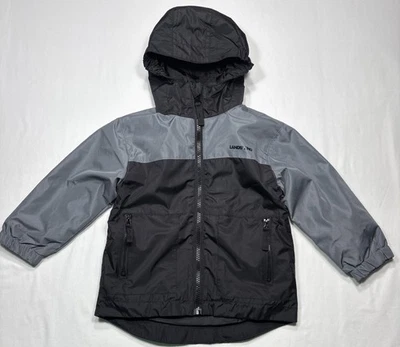 LANDS' END Toddler Sz 2T Gray/Black Hooded Zip Up 3-in-1 Jacket FREE SHIP $120 - Image 1 of 4