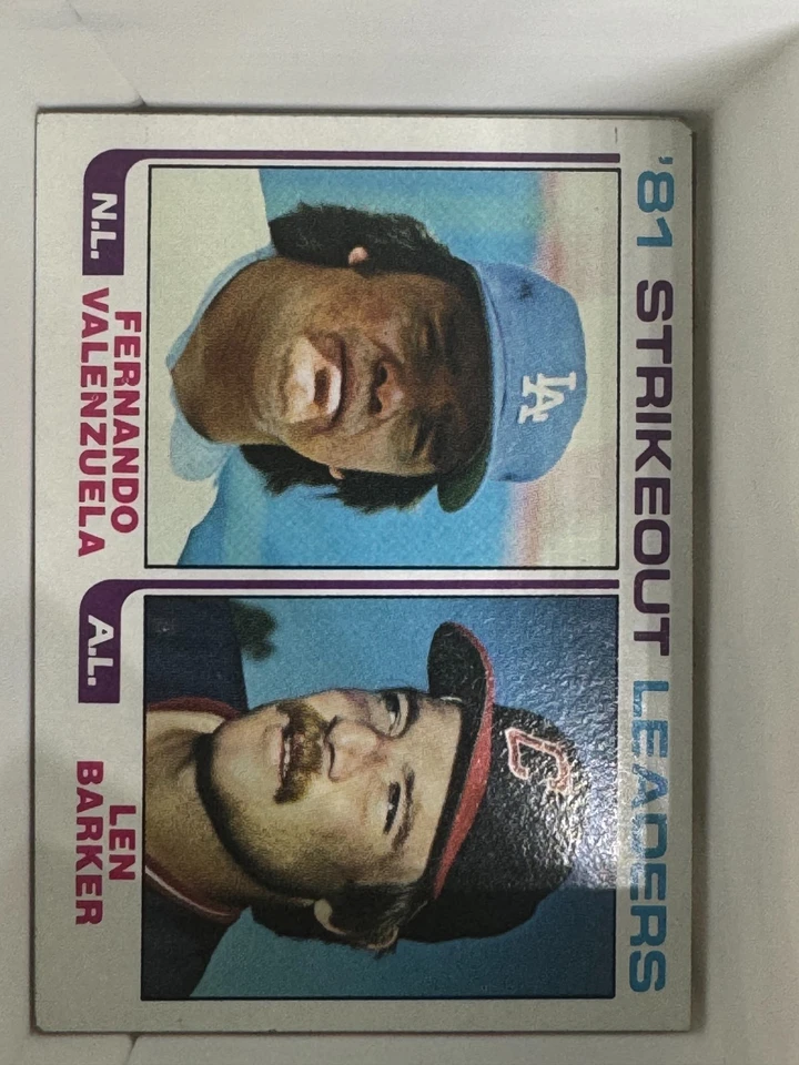 1982 Topps - League Leaders Fernando Valenzuela, Len Barker #166 - Image 1 of 1